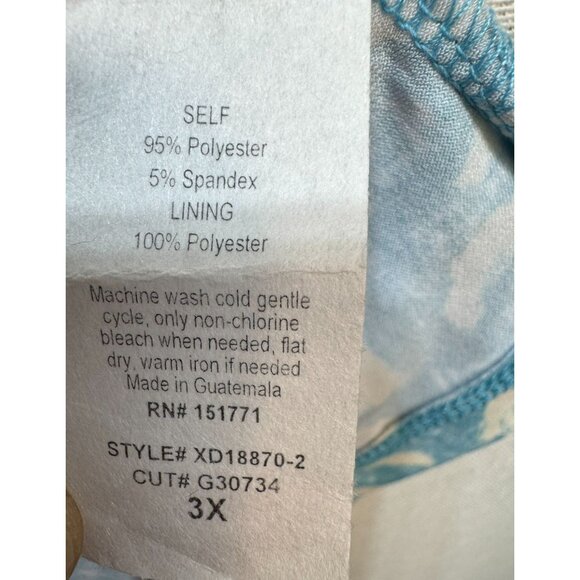 Gilli Blue Adana Faux Wrap Maxi Dress 3X Blue White Strappy Spandex Blend - Picture 4 of 12